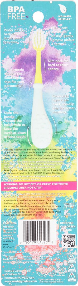 slide 2 of 9, Radius Big Kid Toothbrush - Each, 1 ct