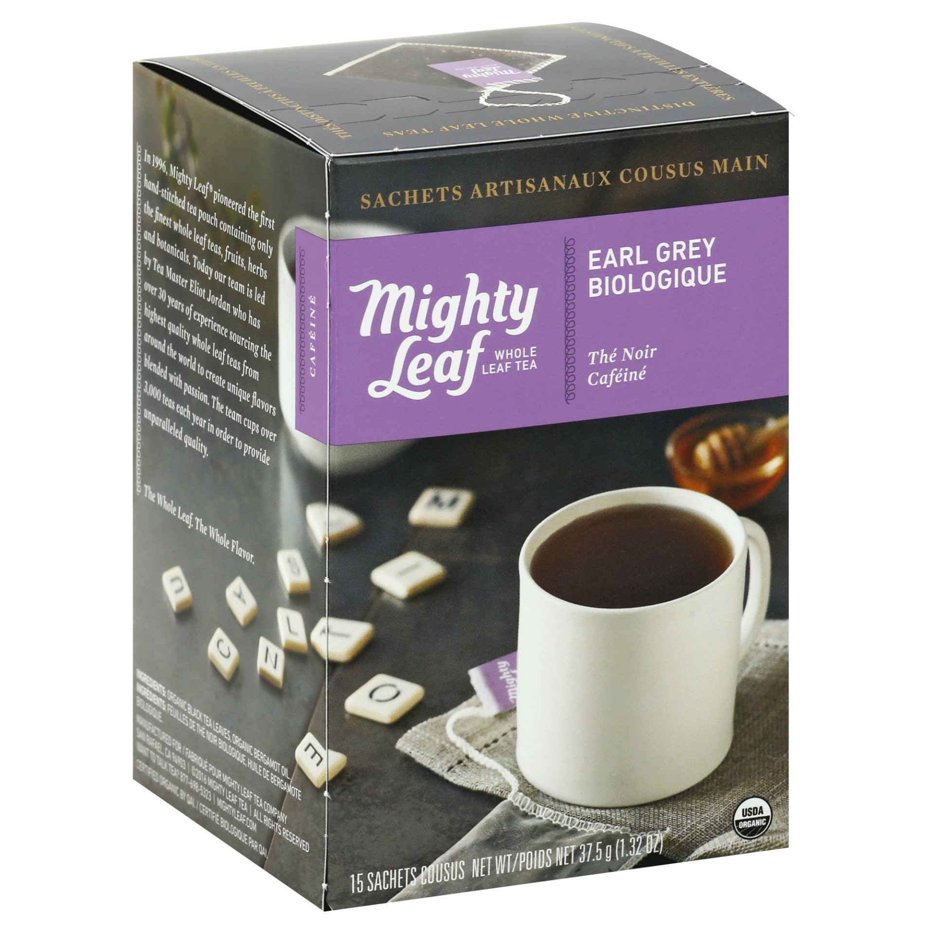 slide 1 of 5, Mighty Leaf Organic Earl Grey Smooth Black Tea 15 Stitched Pouches - 15 ct, 15 ct