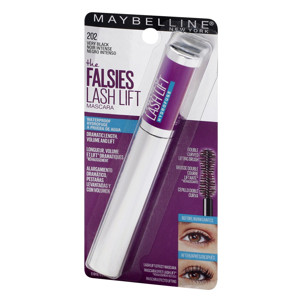 slide 3 of 9, MaybellineFalsies Lash Lift Volumizing and Lengthening Mascara - Waterproof Black - 0.29 fl oz: Dramatic Volume, Fiber-Infused Formula, 0.29 fl oz