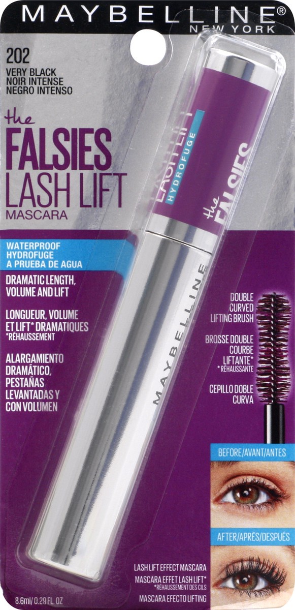 slide 6 of 9, MaybellineFalsies Lash Lift Volumizing and Lengthening Mascara - Waterproof Black - 0.29 fl oz: Dramatic Volume, Fiber-Infused Formula, 0.29 fl oz