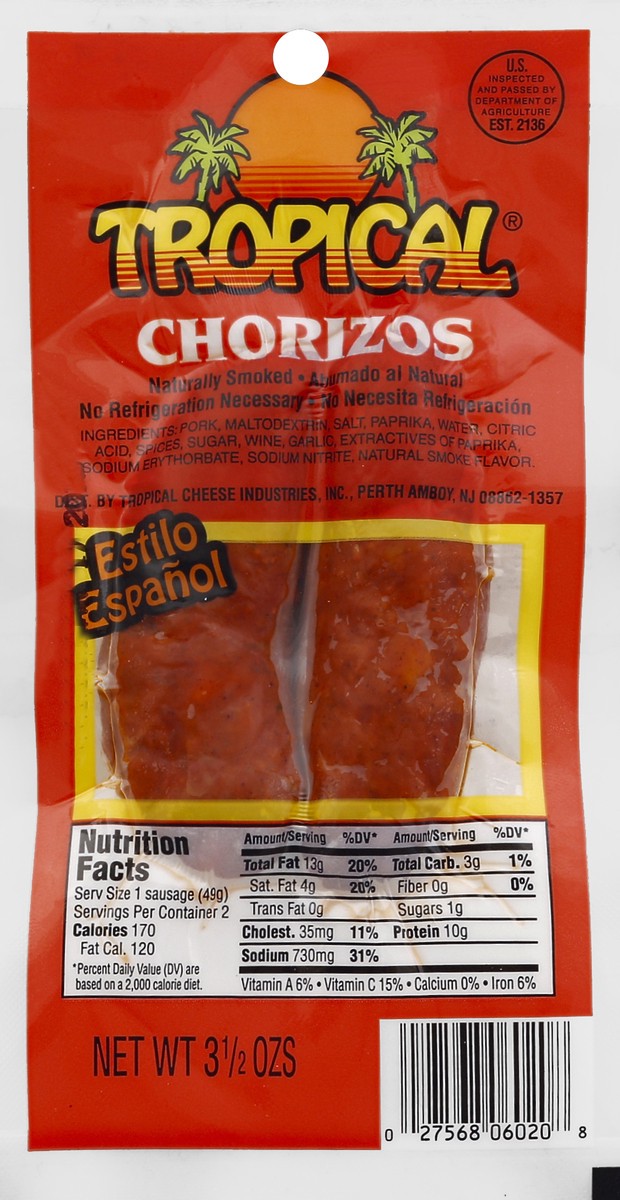 slide 5 of 5, Tropical Chorizo, 3.5 oz