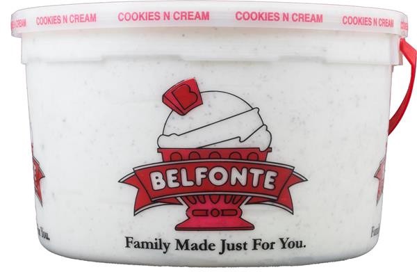 slide 1 of 1, Belfonte Cookies 'N Cream Ice Cream, 1 gal