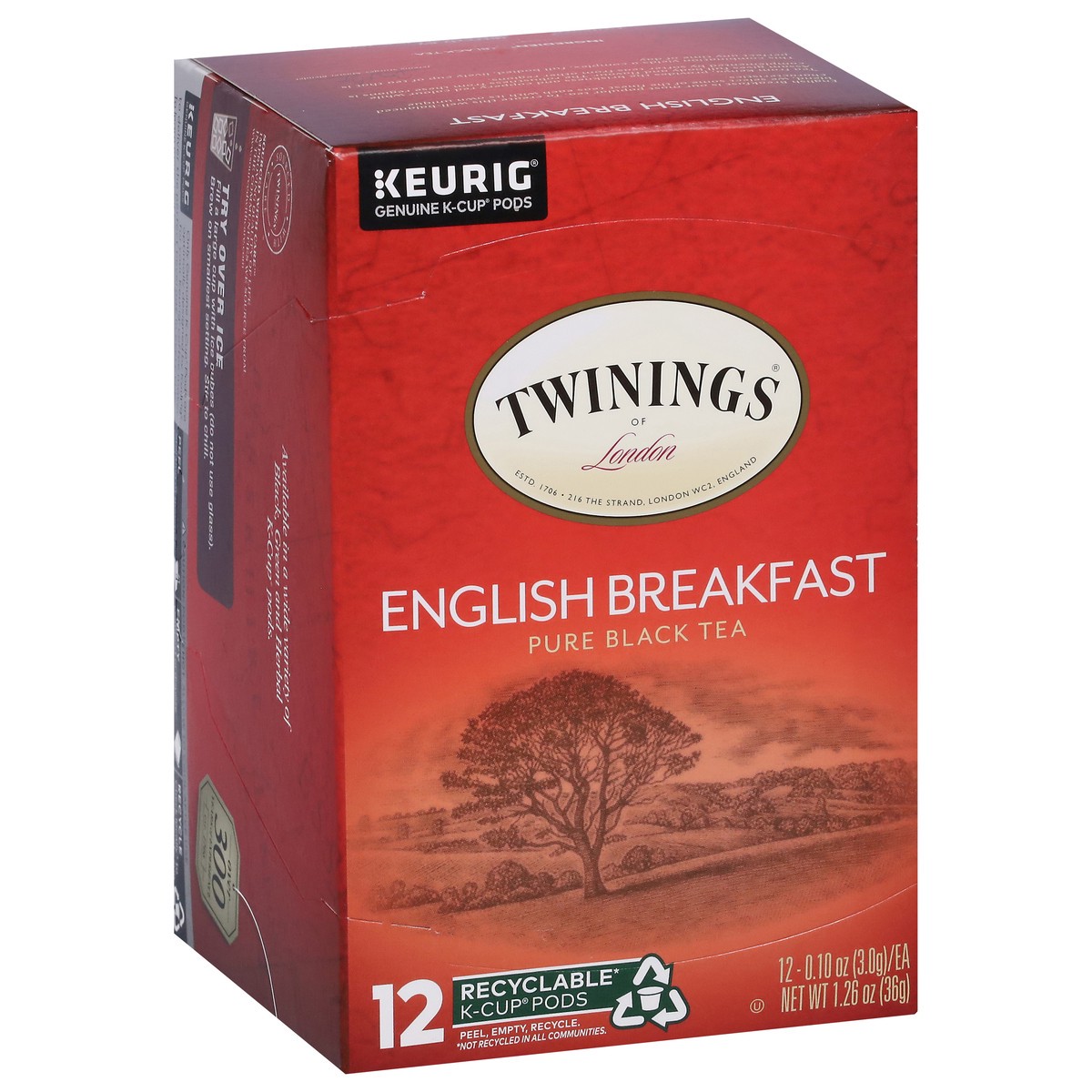 slide 8 of 9, Twinings Pure English Breakfast Black Tea 12 K-Cup Pods, 12 ct