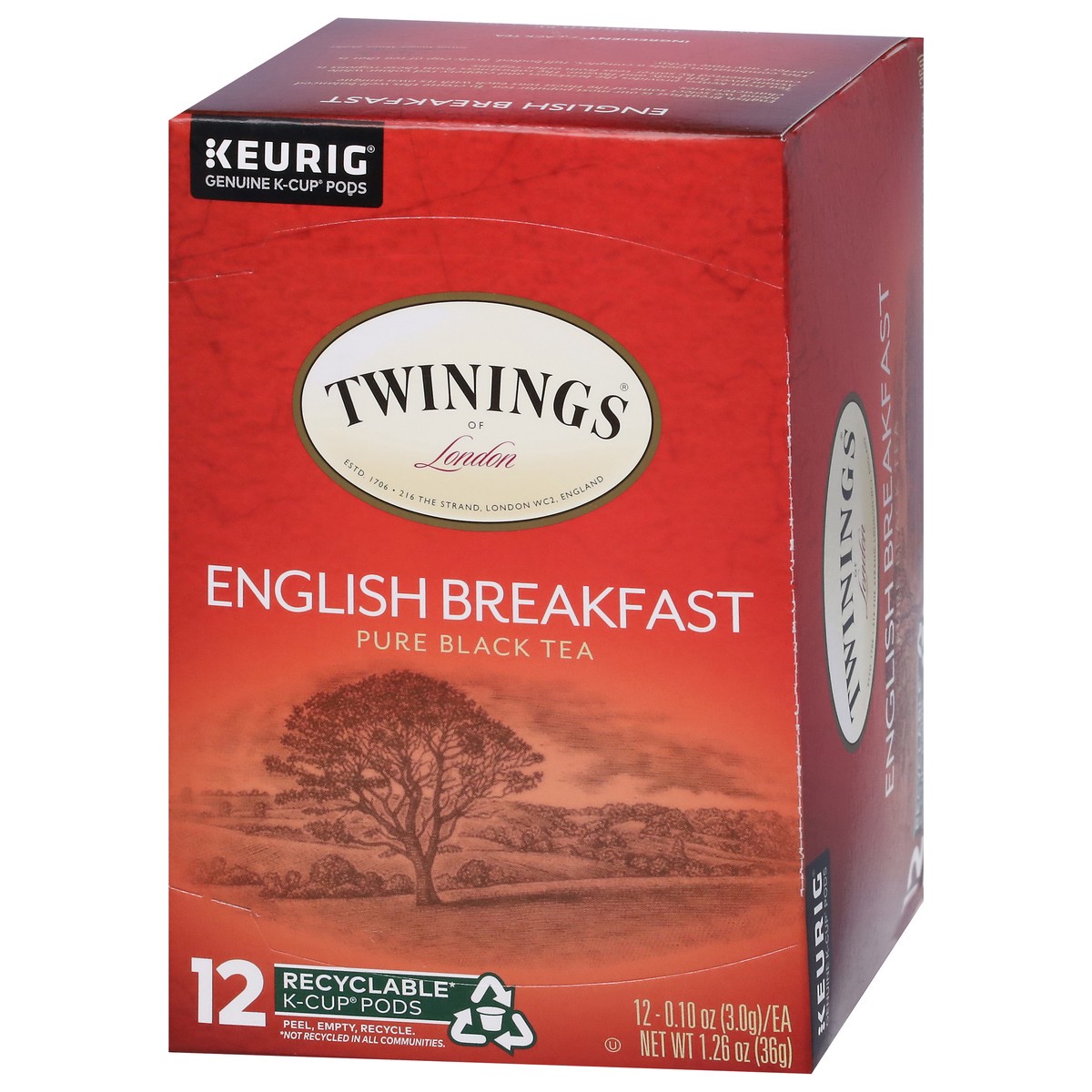 slide 2 of 9, Twinings Pure English Breakfast Black Tea 12 K-Cup Pods, 12 ct