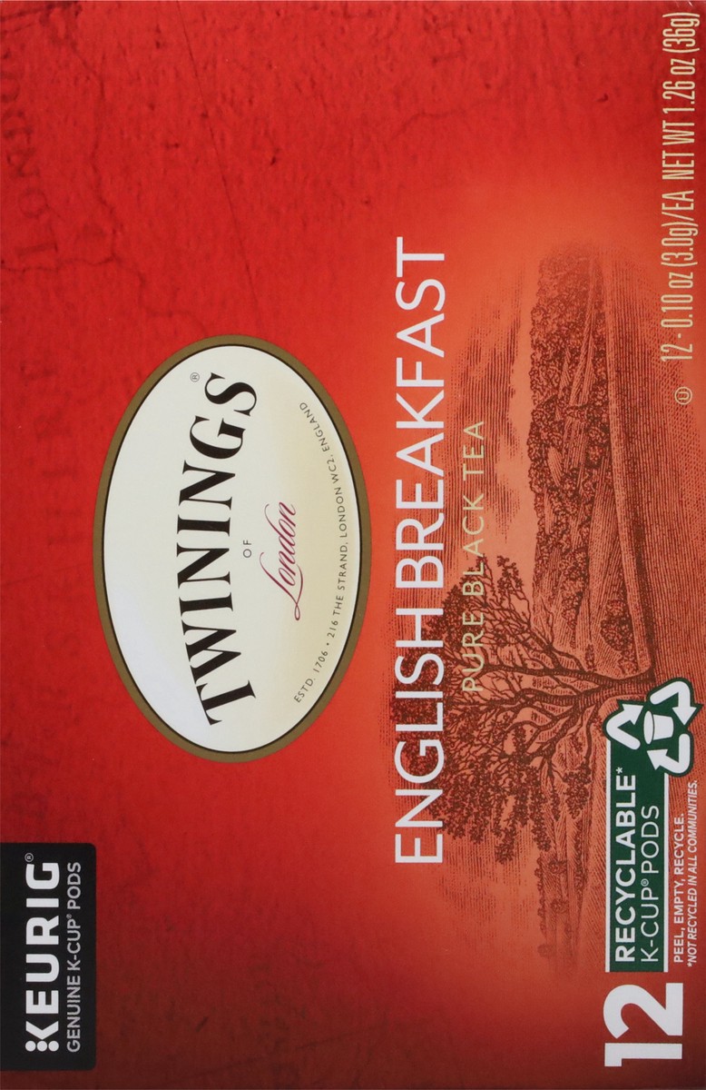 slide 4 of 9, Twinings Pure English Breakfast Black Tea 12 K-Cup Pods, 12 ct