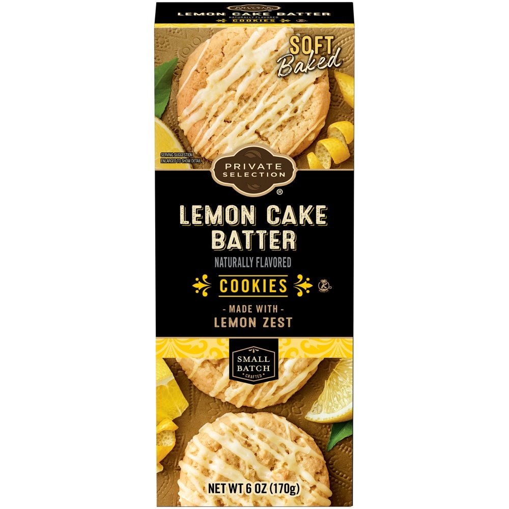 slide 1 of 1, Private Selection Lemon Cake Batter Cookies, 6 oz