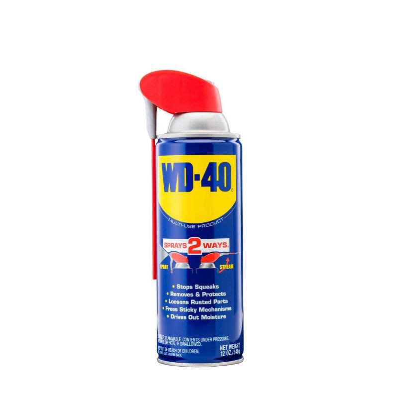 slide 3 of 9, WD-40 12oz Industrial Lubricants Multi-Use Product with Smart Straw Spray, 12 oz