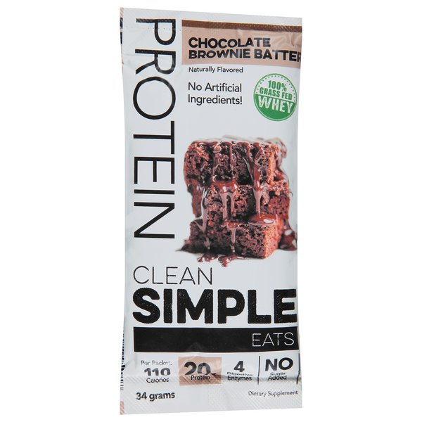 slide 1 of 1, Clean Simple Eats Chocolate Brownie Batter Protein 1.2 oz, 1.20 oz