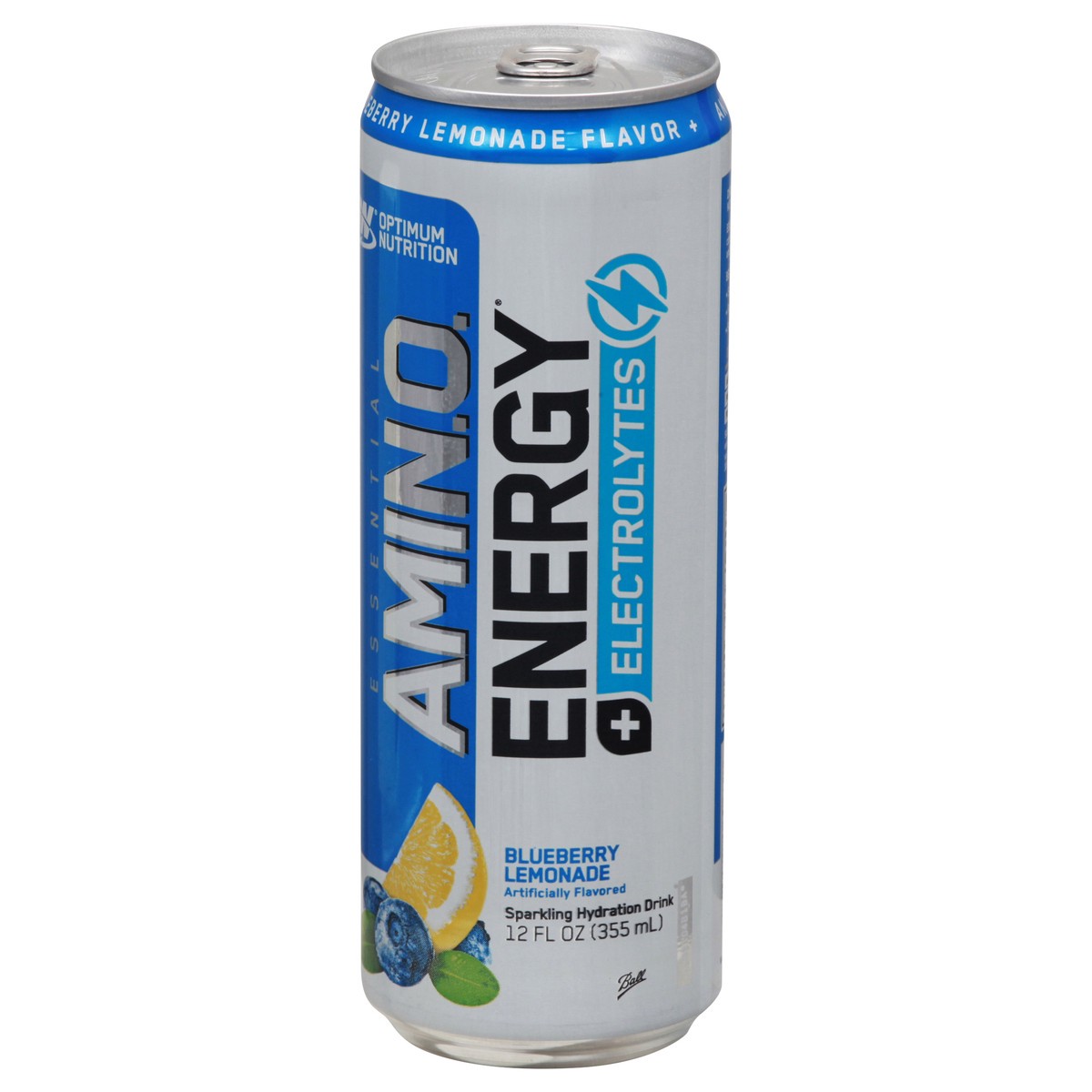 slide 4 of 9, Optimum Nutrition Essential Amin.o. Energy Energy + Hydration Blueberry Lemonade Sparkling Hydration Drink 12 fl oz, 12 oz