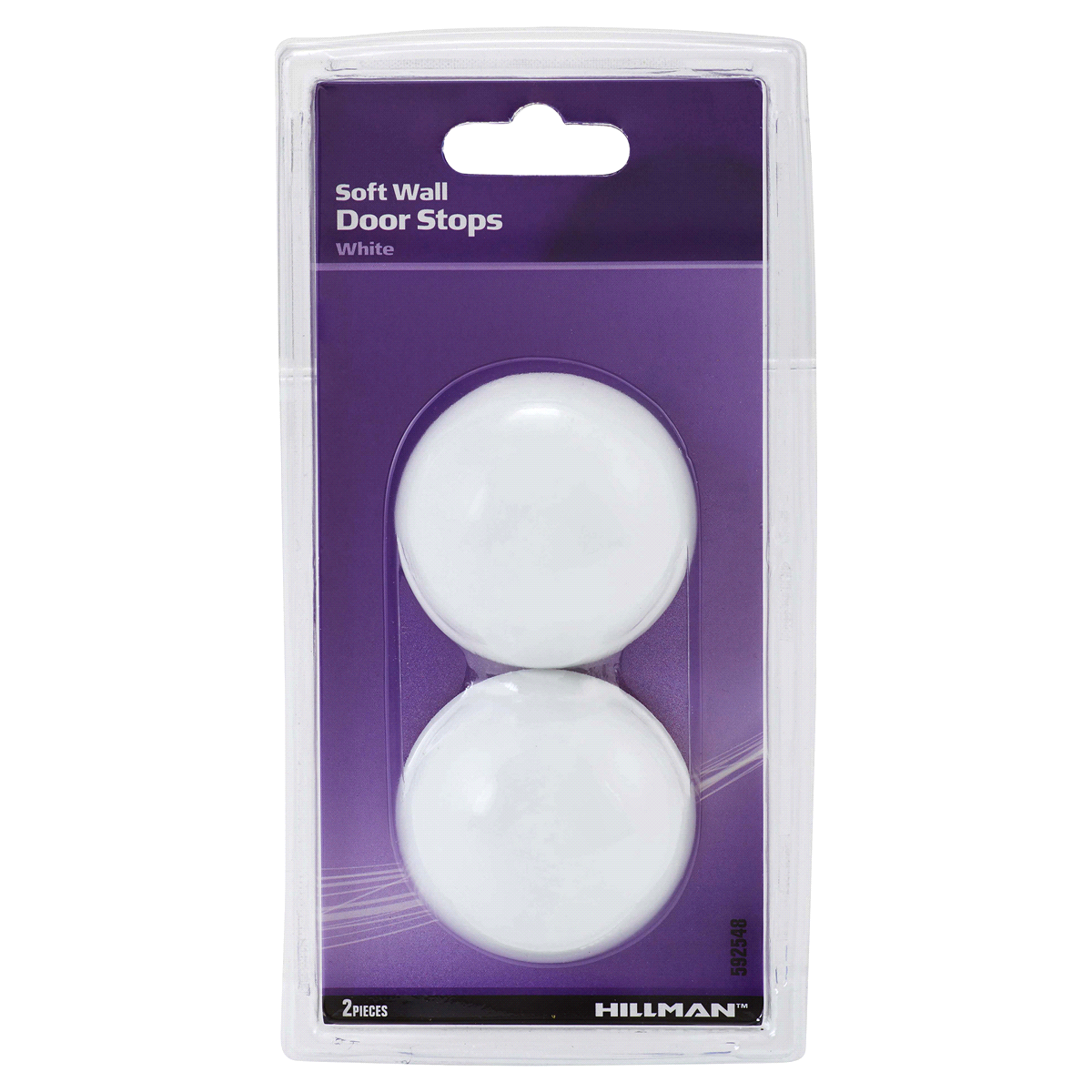 slide 1 of 1, Hillman Soft Wall Door Stops White, 2 ct