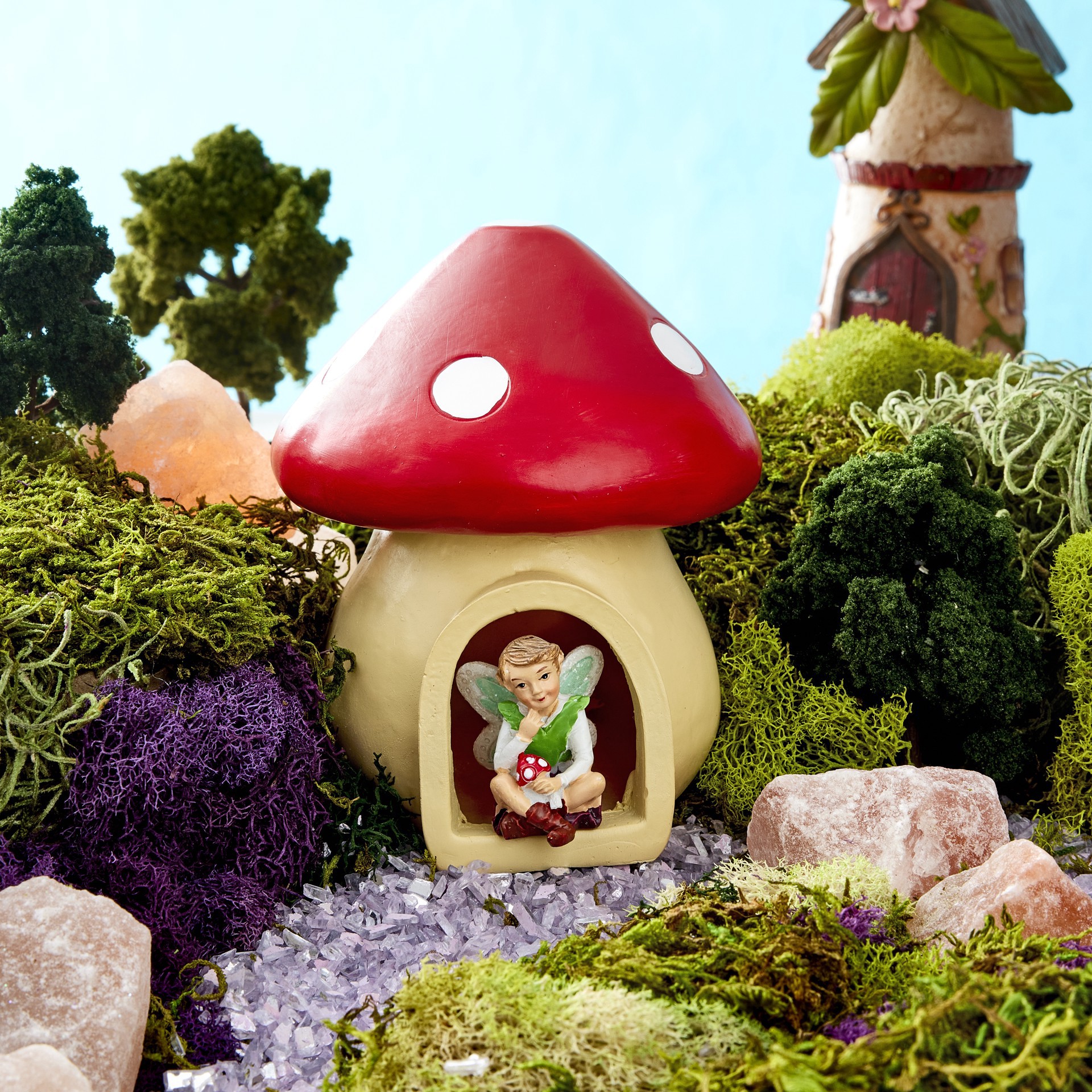 slide 2 of 3, Mini Open Mushroom House By Make Market, 4.7 in x 4 in x 4.2 in
