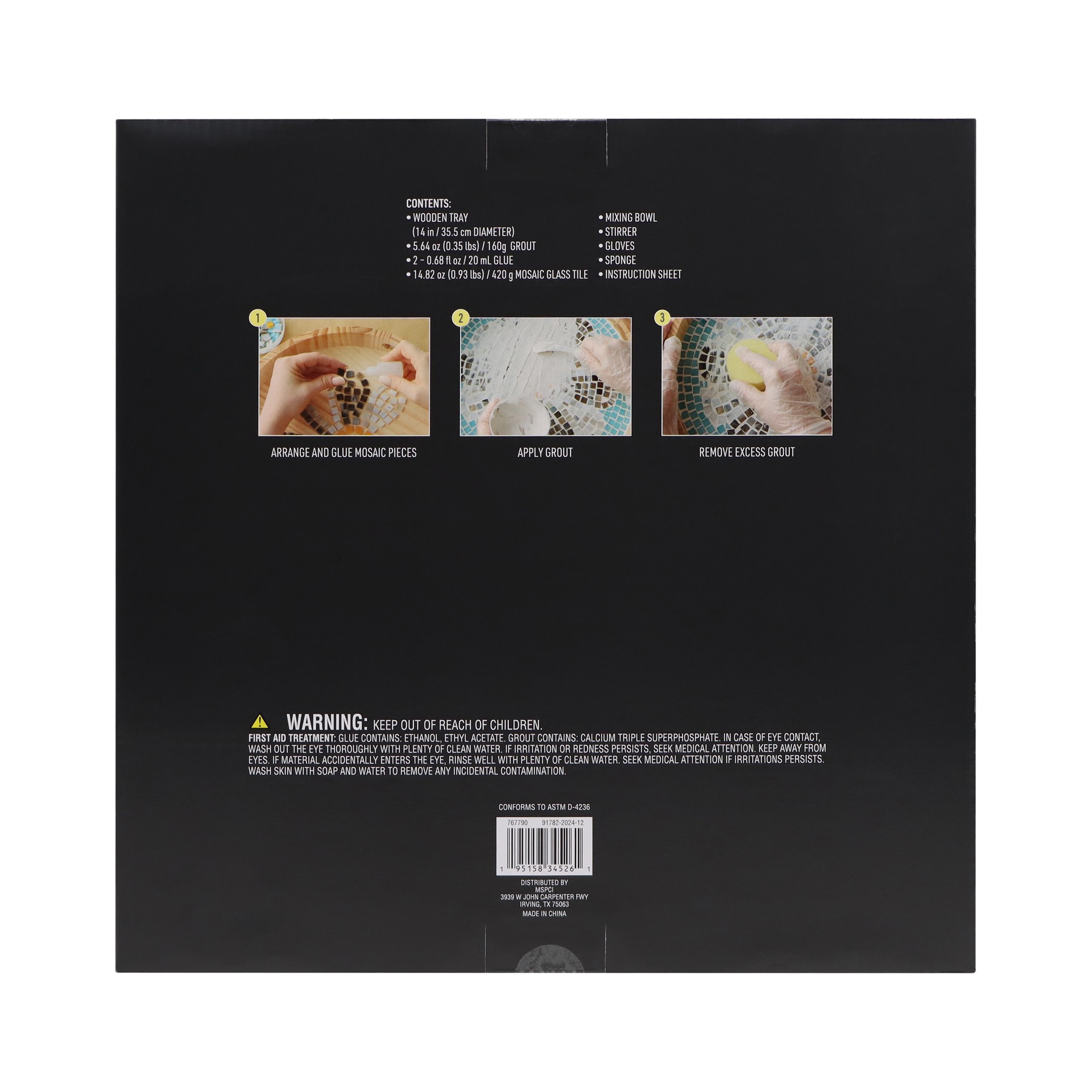 slide 4 of 4, 14" Round Daisy Mosaic Tray Kit By Make Market, 14 in