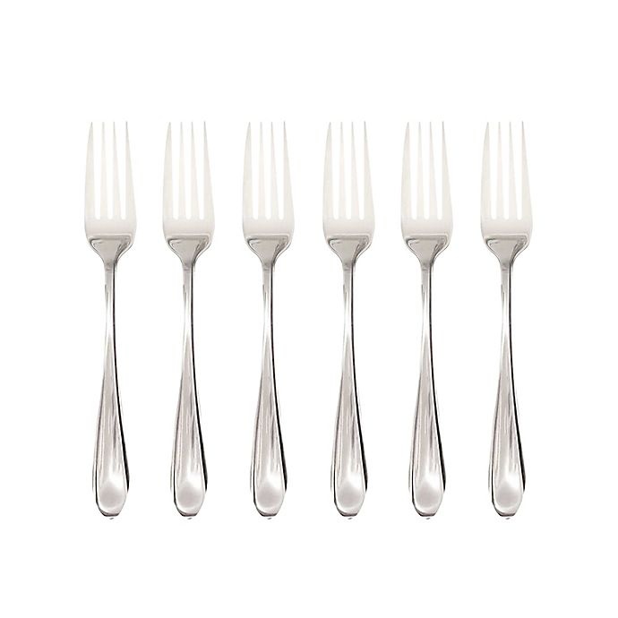 slide 1 of 1, Simply Essential Stainless Steel Mirror Salad Forks, 6 ct