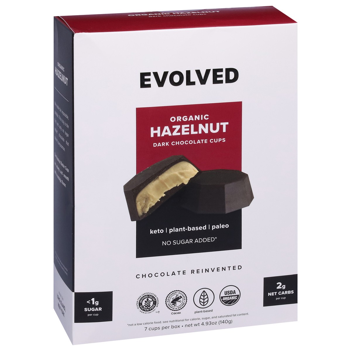 slide 3 of 9, Evolved Choc Cups Choc Keto Hazelnut, 4.93 oz