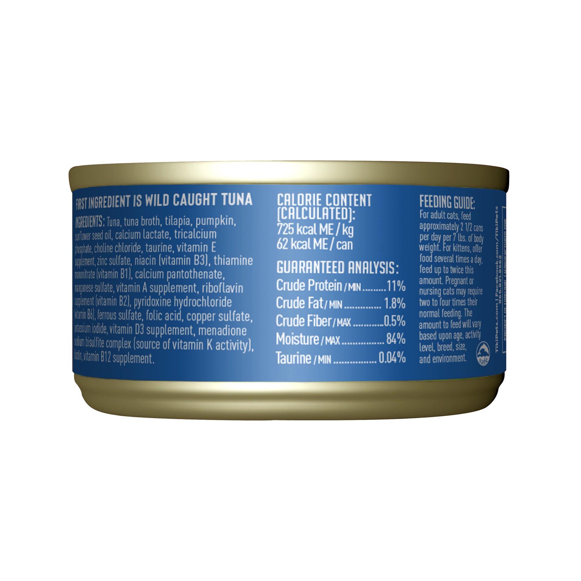 slide 6 of 8, Tiki Cat Aloha Friends Wet Cat Food, Tuna Tilapia & Pumpkin, 3 oz. Can, 3 oz