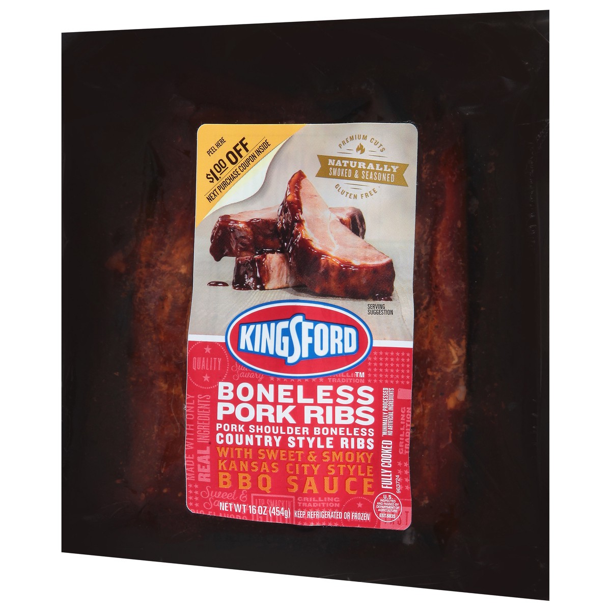 slide 13 of 14, Kingsford Boneless Country Style Pork Ribs 16 oz, 16 oz