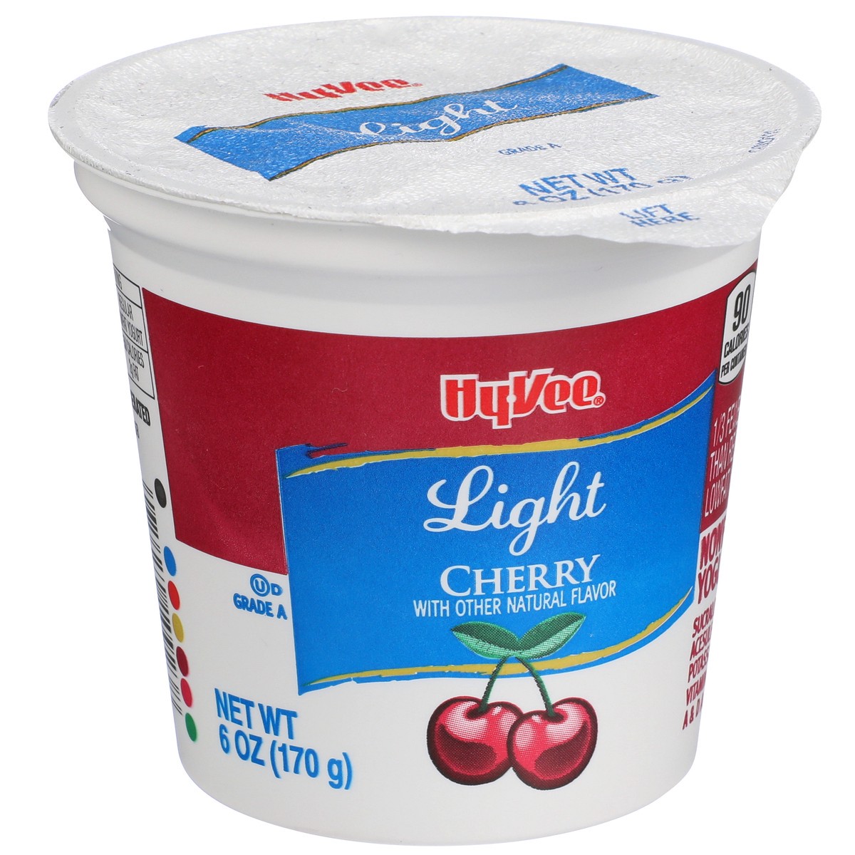 slide 2 of 8, Hy-vee Cherry Light Nonfat Yogurt, 6 oz