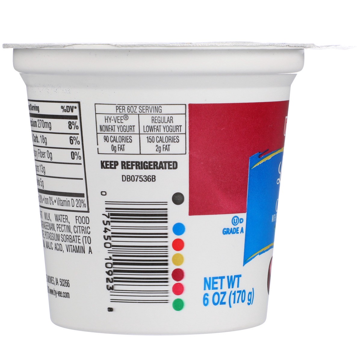 slide 5 of 8, Hy-vee Cherry Light Nonfat Yogurt, 6 oz