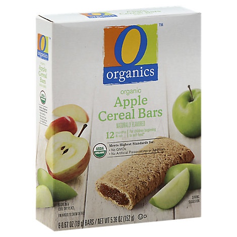 slide 1 of 1, O Organics Organic Cereal Bars Apple, 8 ct0.67 oz