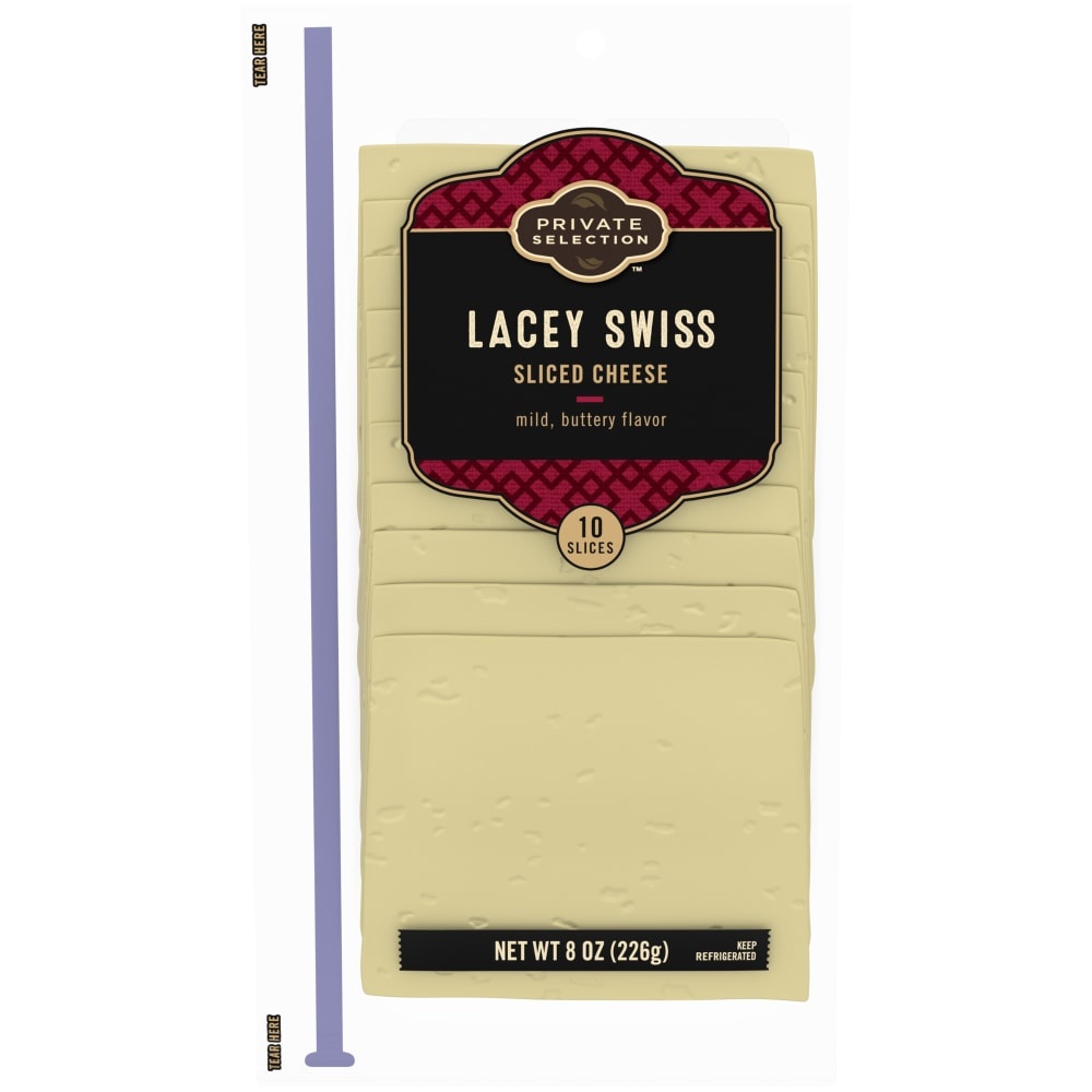 slide 1 of 1, Private Selection Lacey Swiss Sliced Cheese, 8 oz