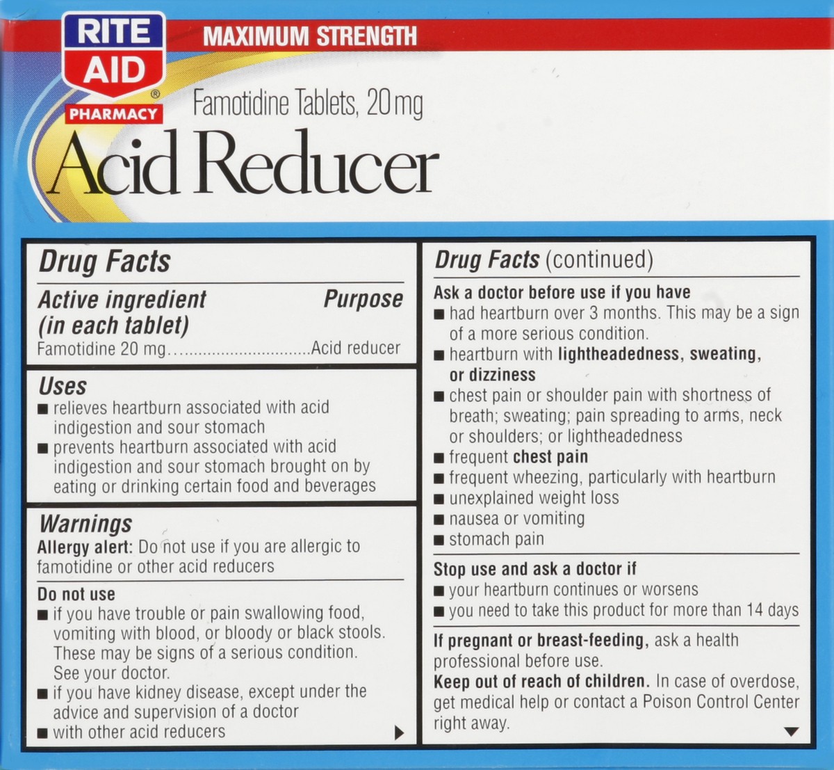 slide 5 of 5, Rite Aid Ra Acid Red Fam, 50 ct