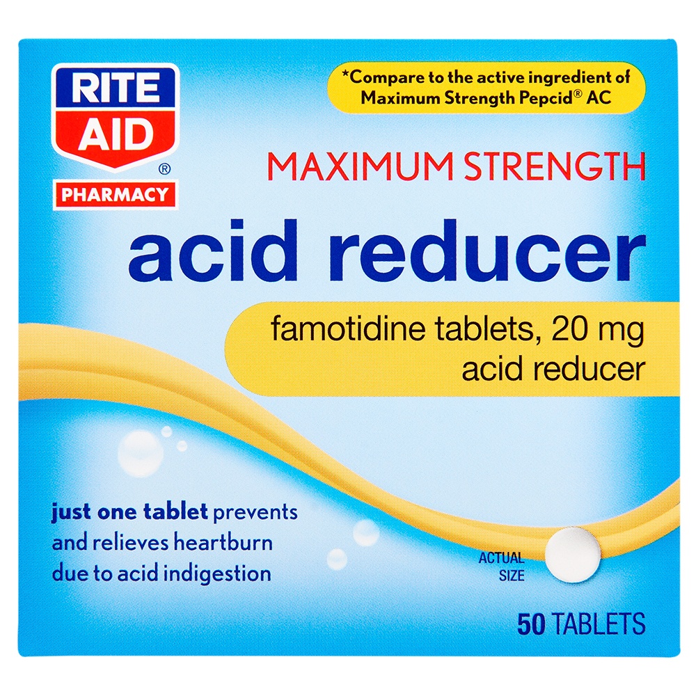 slide 1 of 5, Rite Aid Ra Acid Red Fam, 50 ct