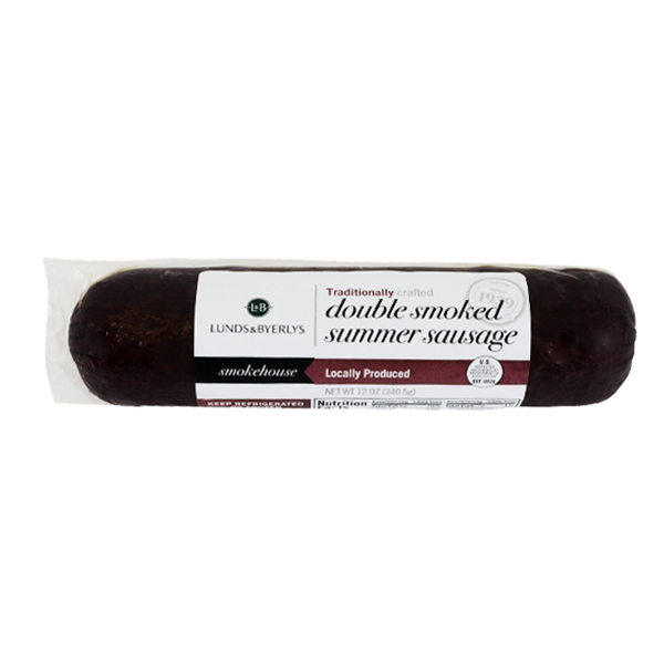 slide 1 of 1, L&B Double Smoked Summer Sausage, 12 oz