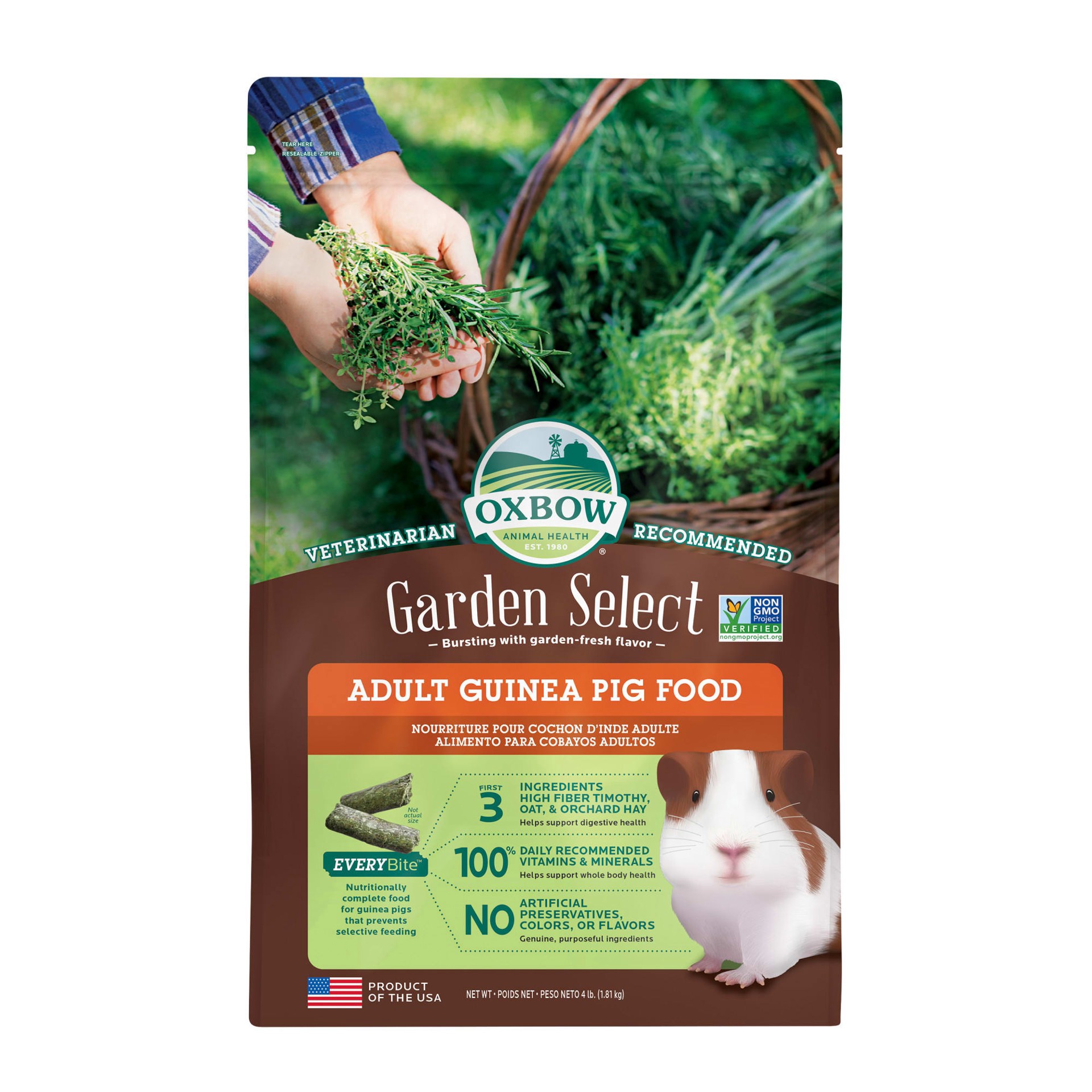 slide 1 of 1, Oxbow Garden Select Fortified Food for Guinea Pigs, 4 lb