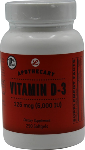 slide 1 of 1, Lucky's Apothecary Vitamin D3, 250 ct