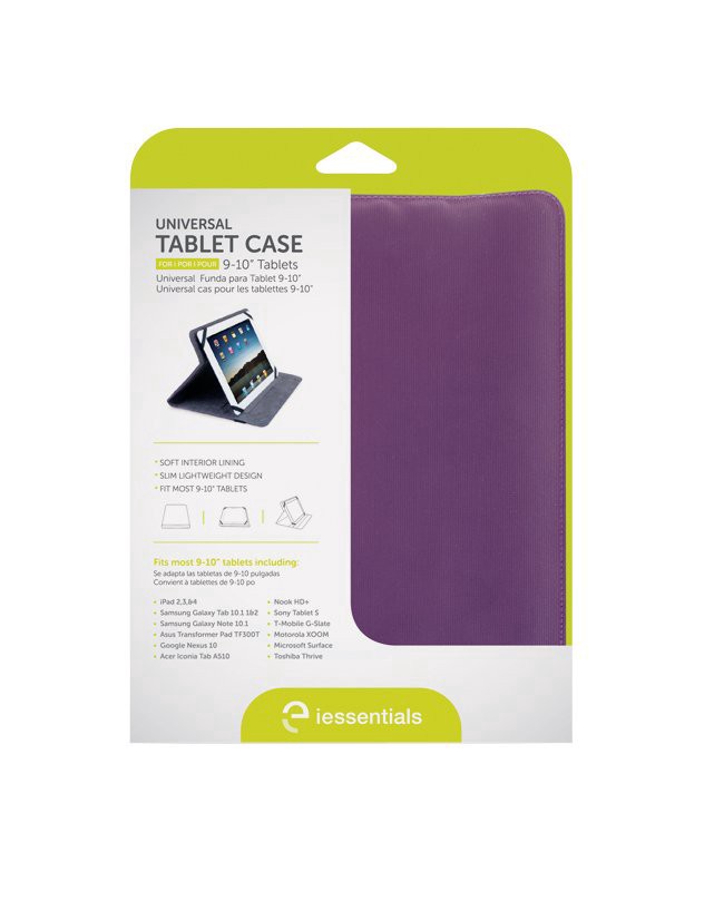 slide 1 of 1, iEssentials Universal Purple Folio Case for 9 to 10 Inch Tablet, 1 ct