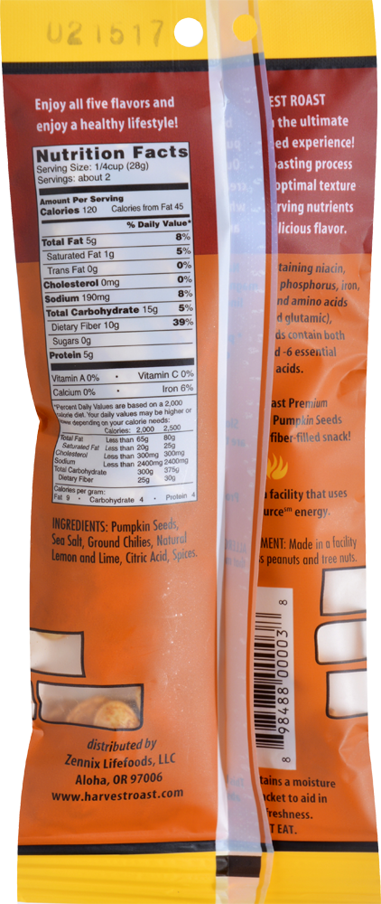 slide 2 of 4, Harvest Roast Slow Roasted Pumpkin Seeds Chili Lime, 2 oz