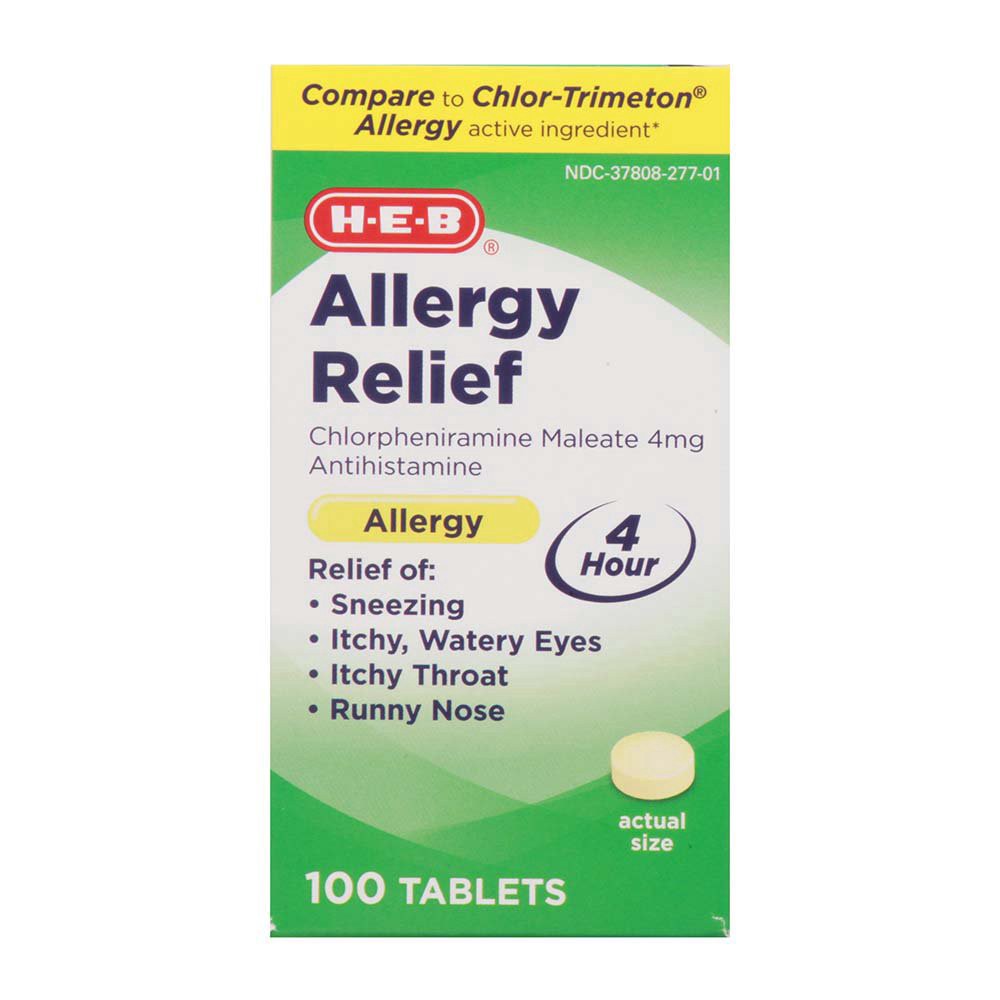 slide 1 of 1, H-E-B Allergy Tablets, 100 ct