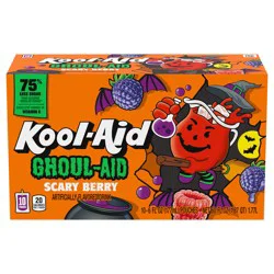 Kool-Aid Ghoul-Aid Artificially Flavored Drink, 10 Pouches, for School Lunches and On-the-Go Hydration, Zom-Berry Flavor, Excellent Source of Vitamin C, 6 fl oz