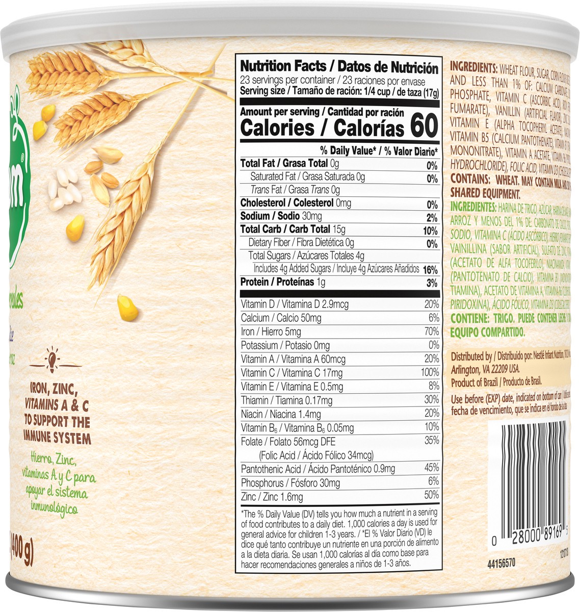 slide 7 of 14, Nestlé Nestum 3 Cereals Infant Cereal 14.1 oz. Canister, 14.1 oz