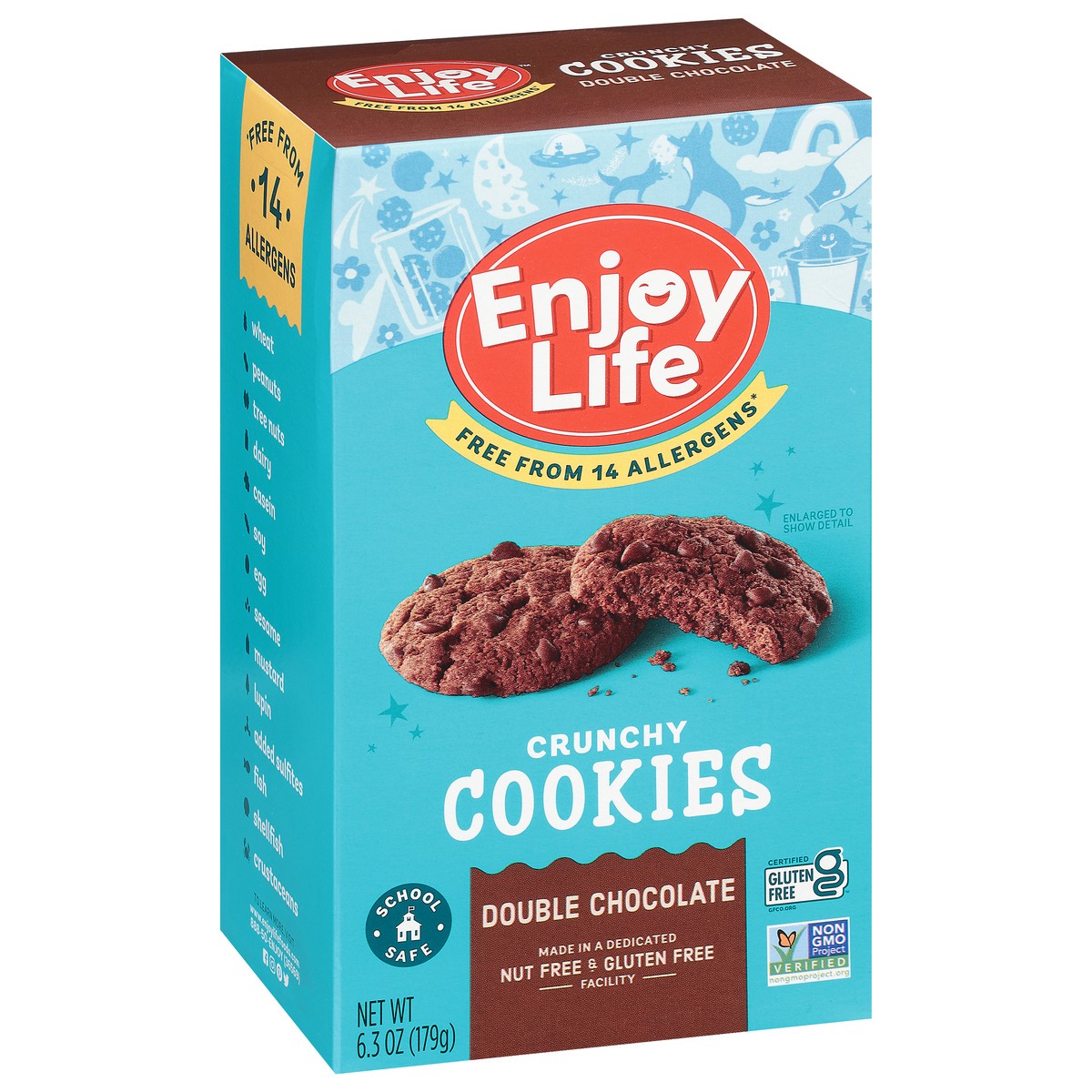 slide 5 of 9, Enjoy Life Crunchy Double Chocolate Cookies, 6.3 oz Box, 6.3 oz