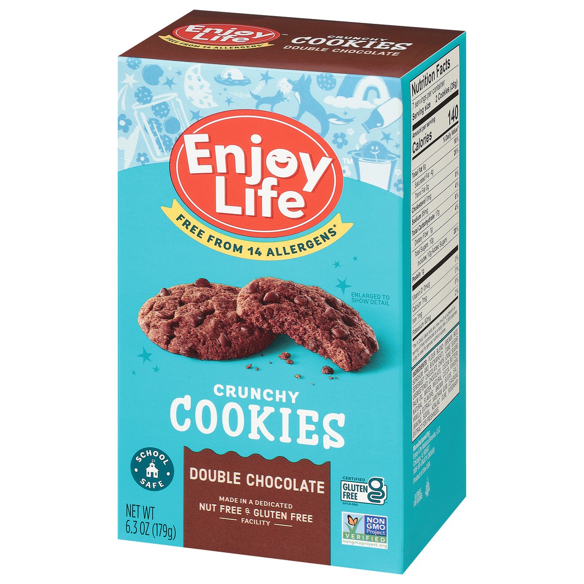 slide 8 of 9, Enjoy Life Crunchy Double Chocolate Cookies, 6.3 oz Box, 6.3 oz