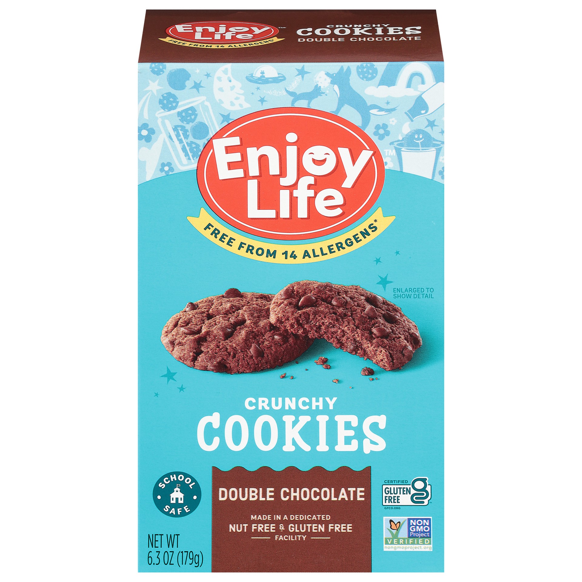 slide 1 of 9, Enjoy Life Crunchy Double Chocolate Cookies, 6.3 oz Box, 6.3 oz