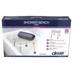 Drive Medical Bathroom Safety Shower Tub Bench Chair, Gray