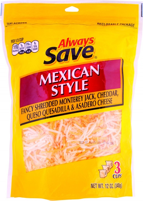 slide 1 of 1, Always Save Fancy Shredded Mexican Style Cheese, 12 oz