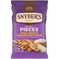 Snyder's of Hanover Sour Cream & Caramelized Onion Pretzels, 11.25 oz Bag