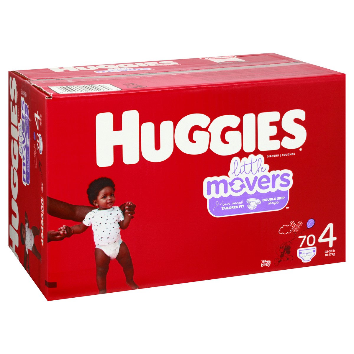 slide 2 of 9, Huggies Little Movers Disney Baby 4 (22-37 lb) Diapers 70 ea, 74 ct