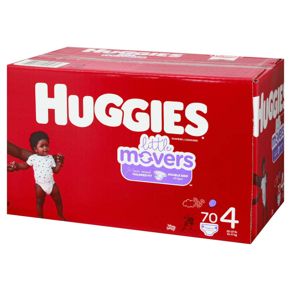 slide 3 of 9, Huggies Little Movers Disney Baby 4 (22-37 lb) Diapers 70 ea, 74 ct