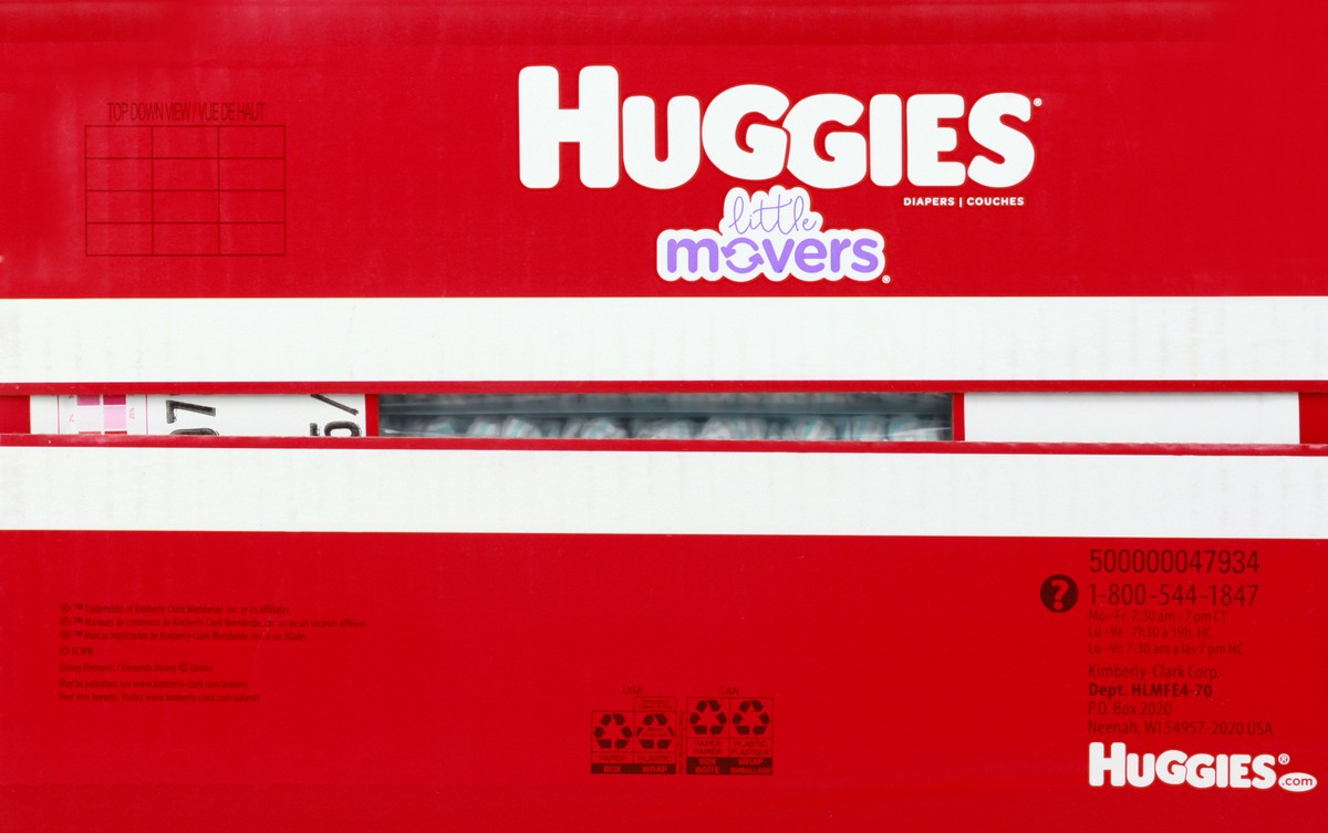 slide 4 of 9, Huggies Little Movers Disney Baby 4 (22-37 lb) Diapers 70 ea, 74 ct