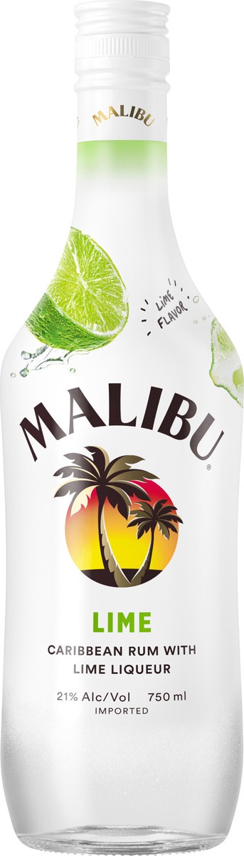 slide 3 of 3, Malibu Flavored Caribbean Rum with Lime Liqueur 750mL Bottle, 750 ml