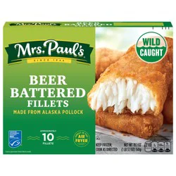 Mrs. Paul's Beer Battered Fillets, 10 Fillets, 19.1 oz