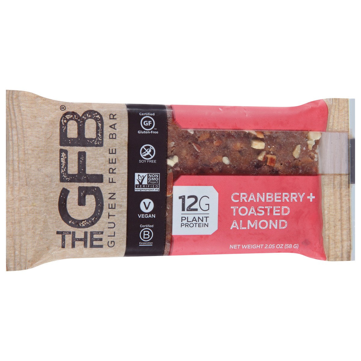 slide 8 of 11, The GFB Cranberry + Toasted Almond Gluten Free Bar 2.05 oz, 2.05 oz