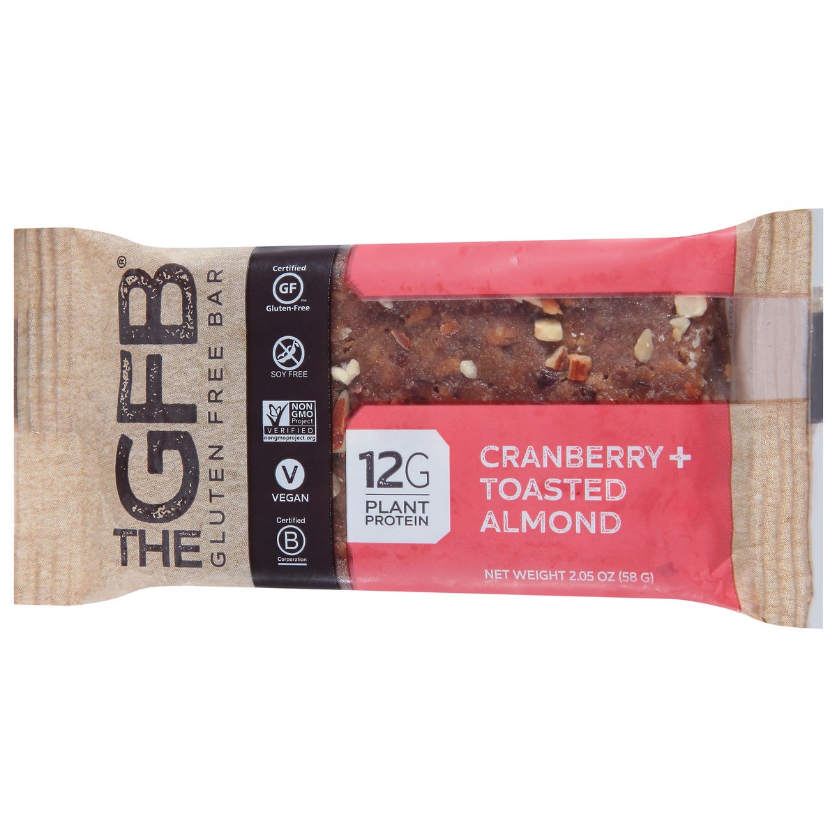 slide 9 of 11, The GFB Cranberry + Toasted Almond Gluten Free Bar 2.05 oz, 2.05 oz