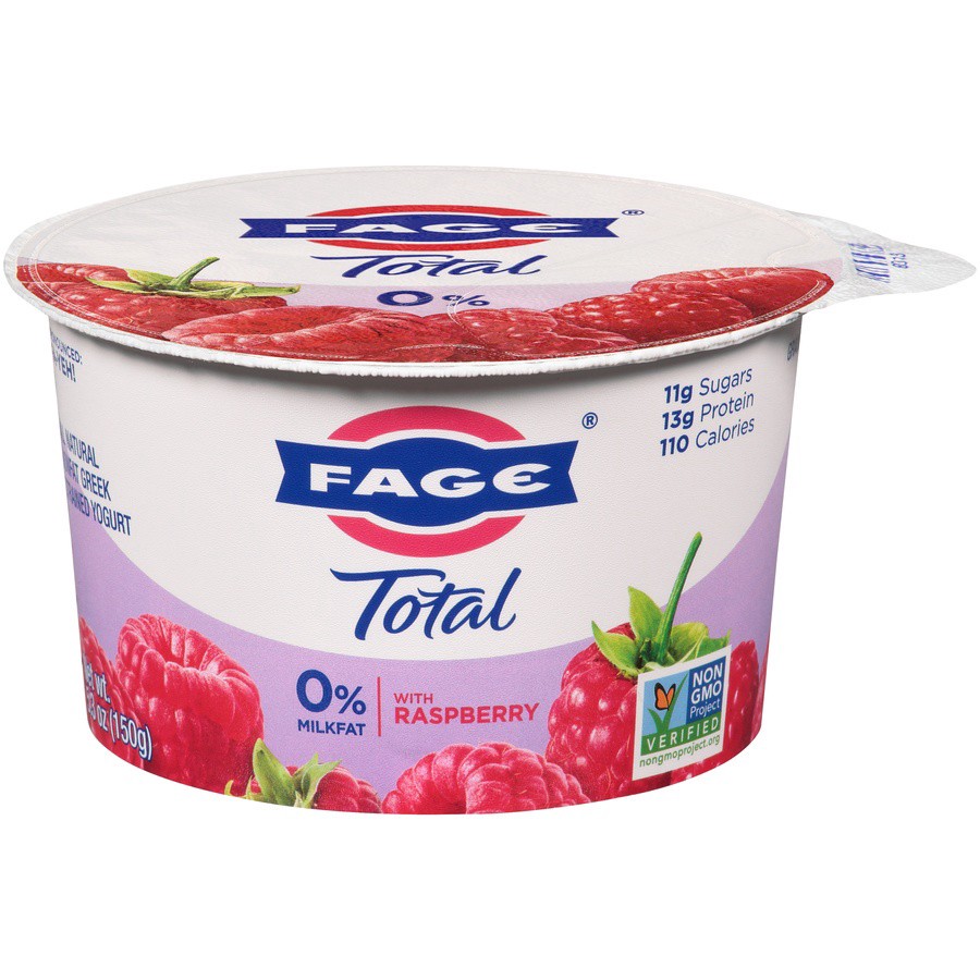 slide 1 of 6, Fage Total Raspberry 0% Greek Yogurt, 5.3 oz