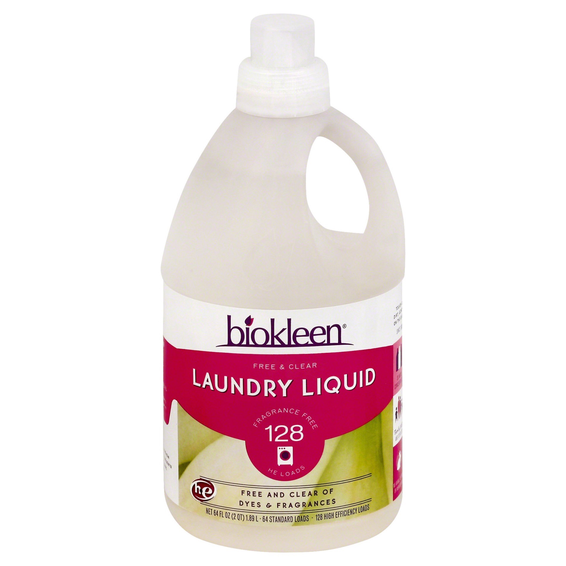 slide 1 of 2, Biokleen Free And Clear Unscented Allergen Fighting Formula Laundry Liquid, 64 oz