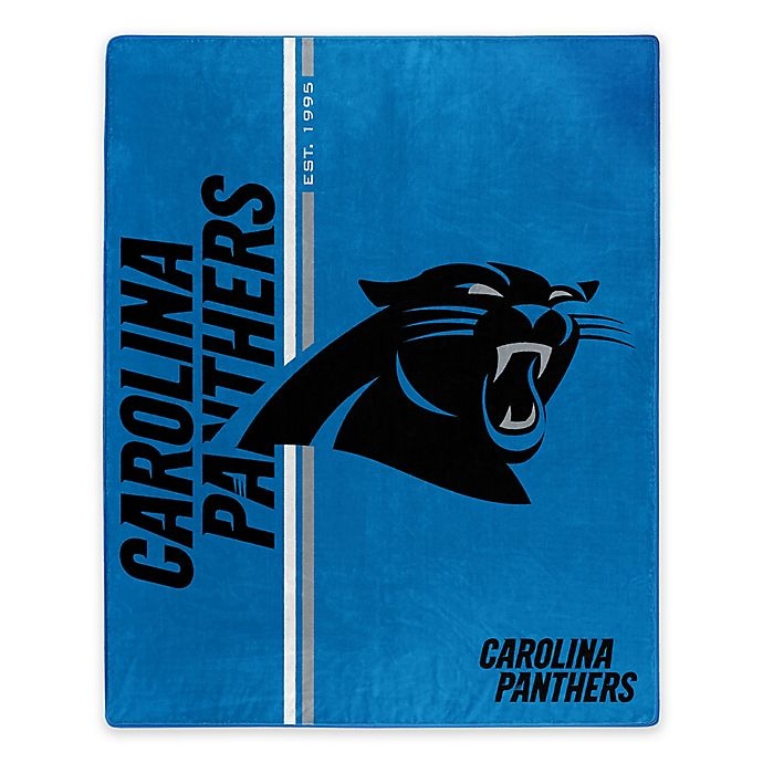 slide 1 of 1, NFL Carolina Panthers Royal Plush Raschel Throw, 1 ct